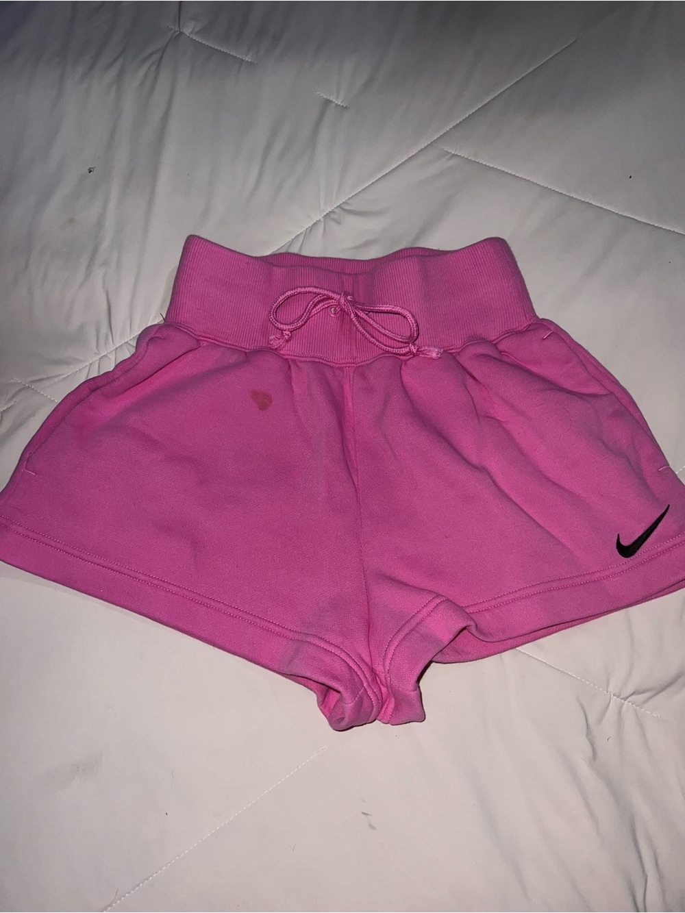 Nike Girls Hot Pink Drawstring Athletic Shorts with Swoosh